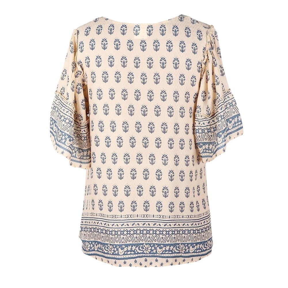 Boho Floral Print Blouse - Picture 2 of 5